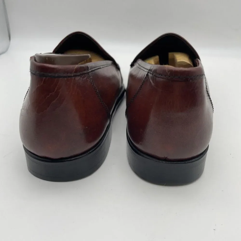 NWOB STUART McGUIRE Burgundy Croc Print  Braided‎ Loafers Sz 9.5 New Without Box - Picture 6 of 8